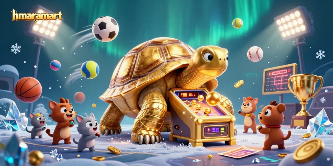 Experience engaging gameplay at hmaramart featuring a lively 3D scene with vibrant casino-themed characters.