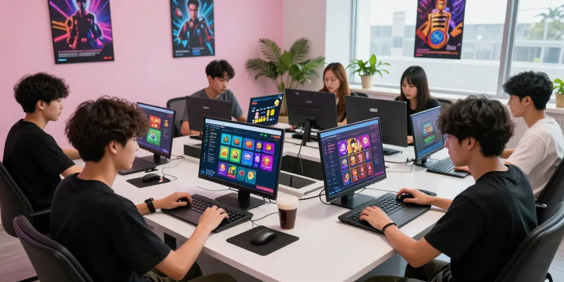 Engaged players enjoying various games on nhà cái ok8386 platform in a vibrant gaming atmosphere.