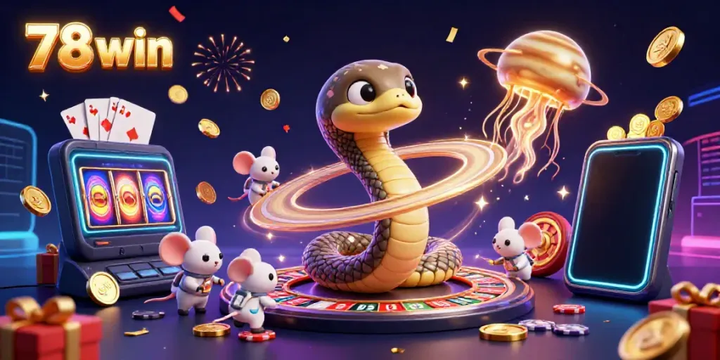 Experience thrilling bets with 78 win in this vibrant cosmic casino scene.