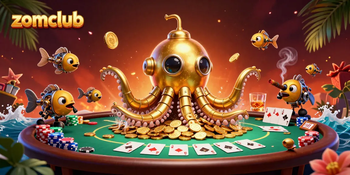 Zomclub players enjoying a thrilling poker game with vibrant 3D details and immersive elements.
