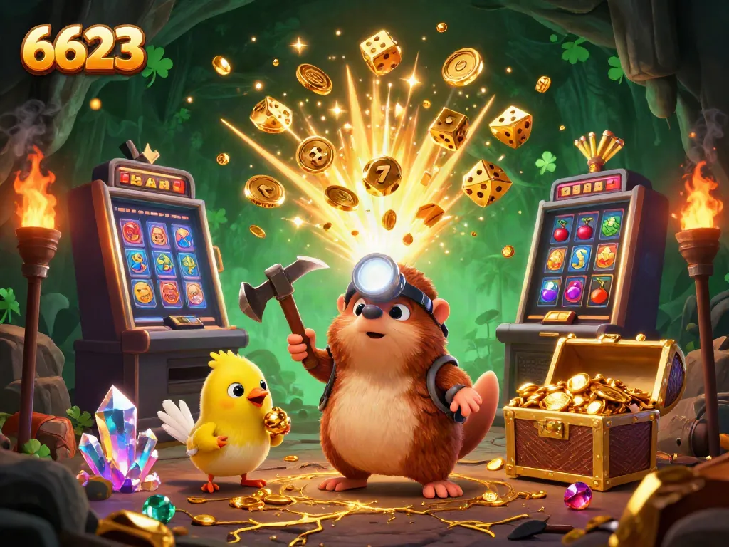 Experience the excitement of 6623 with a treasure hunter and his canary amidst a jackpot explosion.