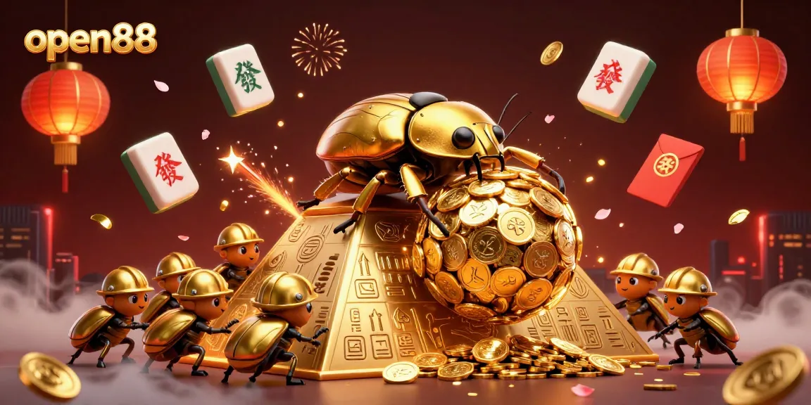 Experience thrilling gameplay at open88 with vibrant casino symbols and exciting elements in a packed 3D scene.