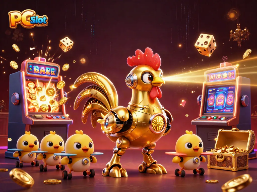 Experience the thrilling PG Slot gameplay with a dynamic 3D retro-futuristic scene filled with jackpots!