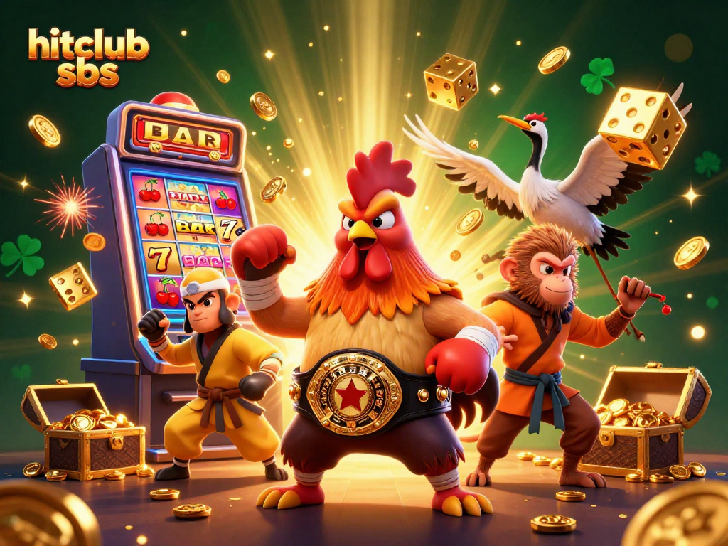Experience big wins at hitclub sbs with vibrant characters celebrating winning spins and jackpots in a lively casino scene.