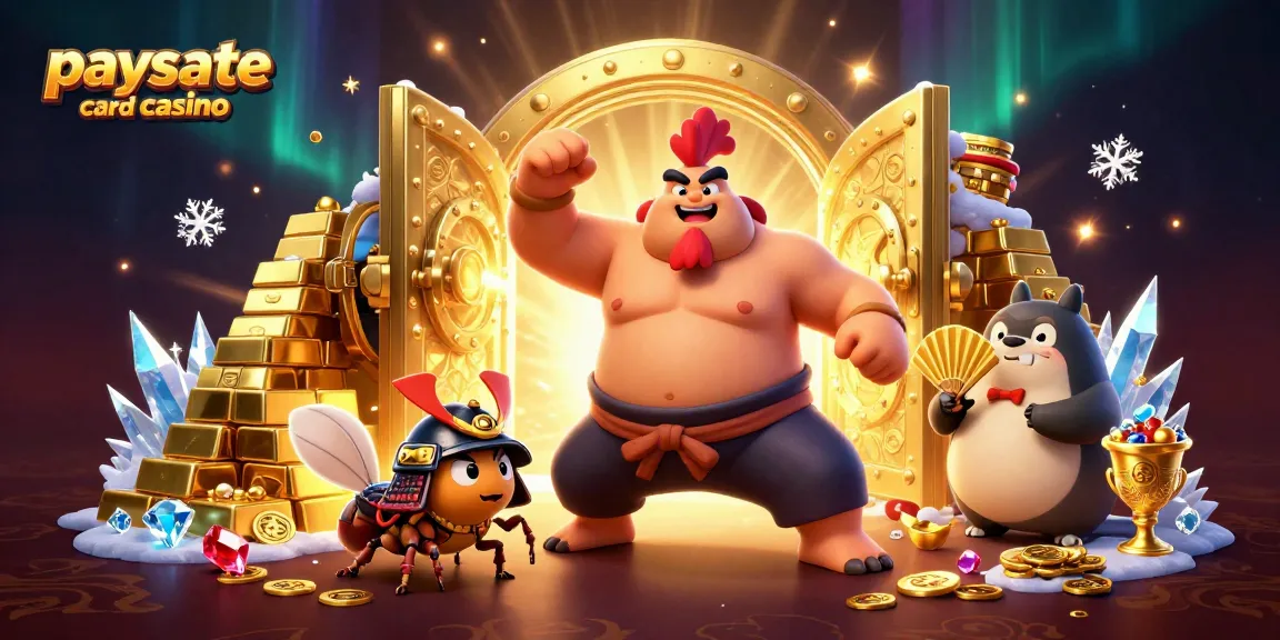 Erleben Sie spannendes Gameplay im Paysafe Card Casino mit einer lebendigen Szene, die einen kraftvollen Sumo-Ringer und einen Samurai-Grashüpfer zeigt.