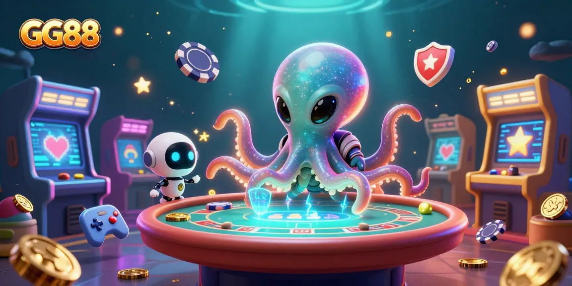 Experience the excitement at GG88 with a vibrant alien-themed poker scene featuring dynamic gaming elements.