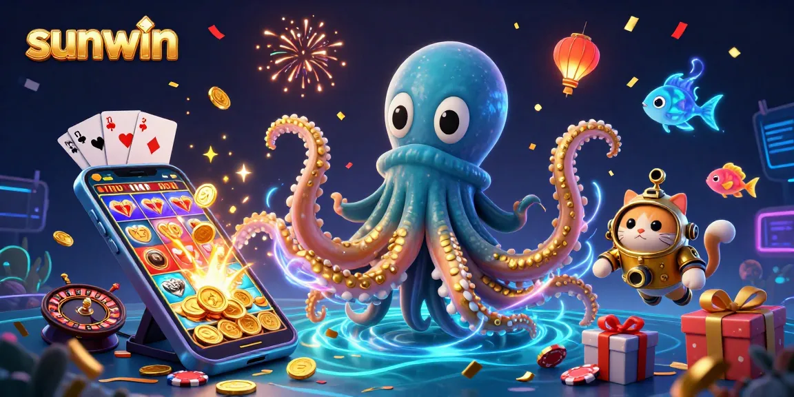 Spin and win on the sunwin platform with thrilling games illustrated in a vibrant underwater scene.