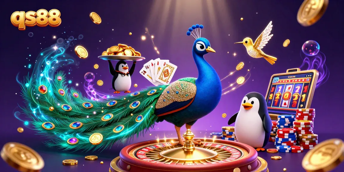 Experience exciting gambling action at qs88 with vibrant casino elements and playful characters.